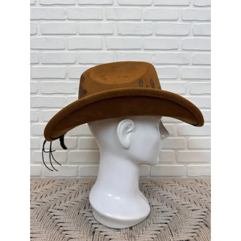 Sun Kissed Fedoras Cowgirl Hat Rust Hand-Painted Desert Western One Size